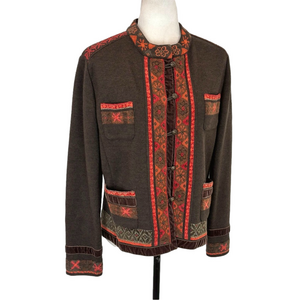 Devernois brown embroidered cardigan